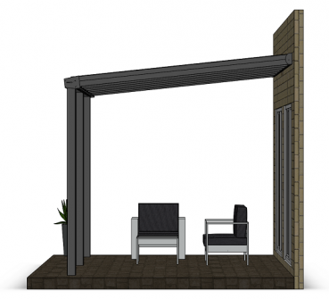 Preview: Überdachung mit VSG 8,76 mm matt, 5 x 3 m